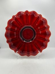 1930s Anchor Hocking Oyster And Pearl Ruby Red Platter