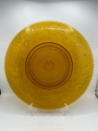 16in Indiana Glass Tiara Amber Sandwich Glass Platter