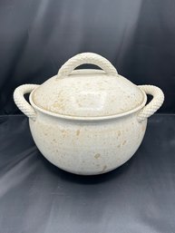 Glazed Stoneware Pot With Handles - Artist Signed