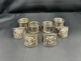Two Sets Of Silverplate Napkin Rings