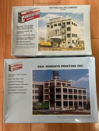 Walthers Cornerstone Series HO Scale Structure Kits - Geo. Roberts Printing Inc. And Red Wing Milling Company