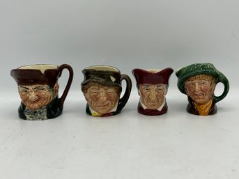 Royal Doulton Mini Toby Mugs - Old Charley, Paddy, Cardinal, And Harriet