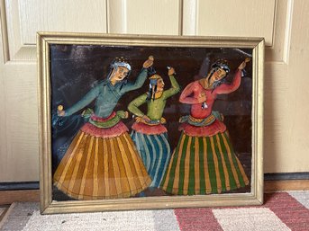 Circa 19th C. Persian Reverse Glass Painting