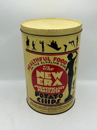 Vintage Nicolay - Dancey The New Era Scientifically Processed Potato Chip Tin