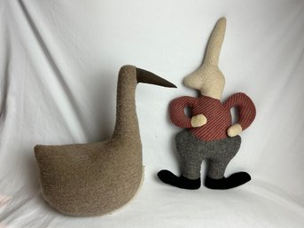 Mellinial Morn Wool Stuffed Goose And A Rabbit