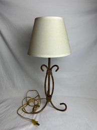 Scrolled Brass Table Lamp On 3 Feet