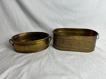 Brass Planters / Baskets With Handles