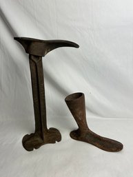 Vintage Cobbler Stand And Shoe Forms