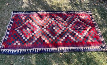 Handwoven Kilim Rug From Iran 102 1/2in X 55in