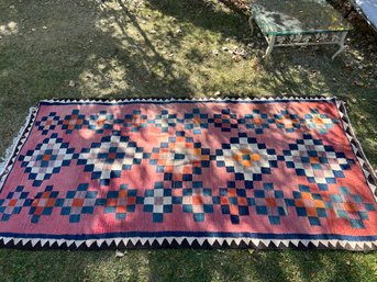 Handwoven Kilim Rug From Iran 117 1/2in X 62in