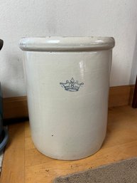 Vintage Blue Crown 8 Gallon Crock