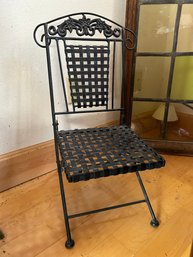 Small Metal Folding Chair For Child, Doll, Or Plant
