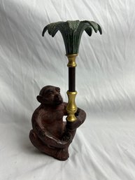 Vintage Solid Metal Monkey Candle Holder
