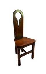 Antique Solid Wood Keyhole Back Chair