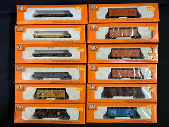 Con Cor N Scale Gondola, Reefers, And Flat Cars - Variety Of Rail Lines