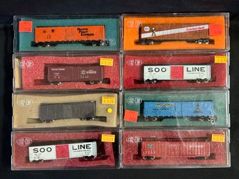 Con Cor N Scale Box Cars, Reefers, Panel Doors - Variety Of Rail Lines