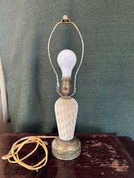 Antique Table Lamp With Floral Pleated Body