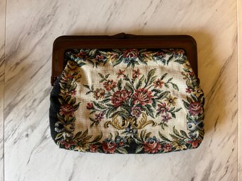 Vintage Clutch Purse With Floral Design