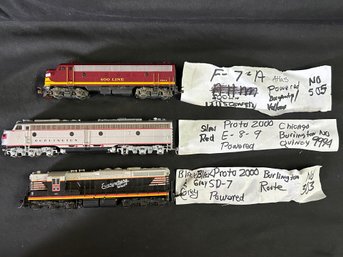 Atlas And Life Like Proto 2000 HO Scale Powered Locomotives - Soo Line, CB&Q, Burlington Route