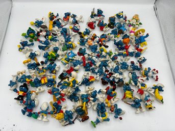 Large Assortment Of Vintage Smurf Schleich Peyo Toy Figurines