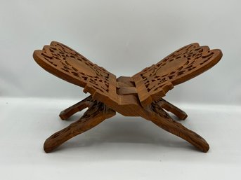 Collapsible Carved Wood Book Stand