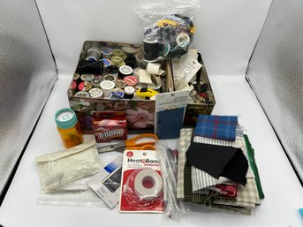 Sewing Supplies - Thread, Buttons, Fabric Bits, And More