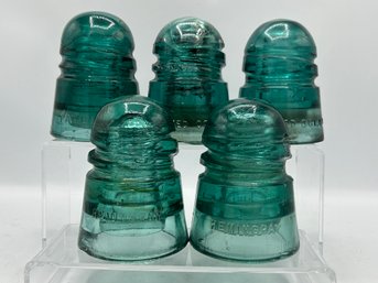 Hemingray And Unmarked 'Spiral Groove' Glass Insulators CD 147