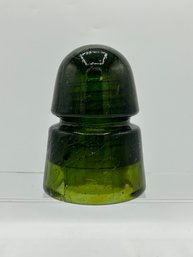 Brookfield Olive Green With Amber Tones Glass Insulator