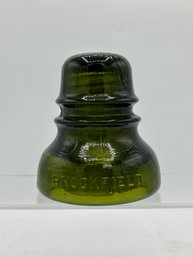 Brookfield Olive Green Glass Insulator Cd 152