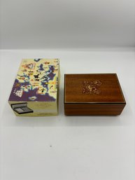Vintage Music Box And Cigarette Case.