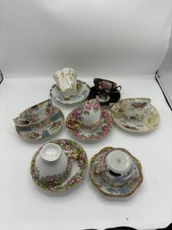 Vintage Footed Teacups With Saucers - Group Of 7