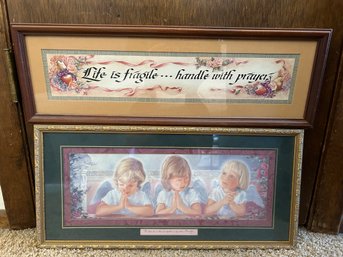 Framed Art With Angels And Quote