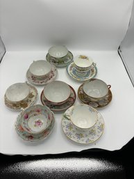 Vintage Teacups With Saucers - Group Of 8