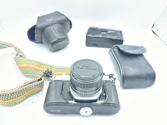Pentax 35mm Camera With Carry Case And A Bonus Camera