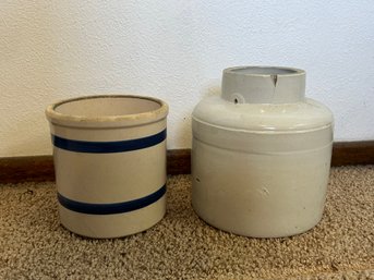 2 Stoneware Crocks