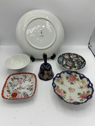 Vintage Imari Ware Japan Plates Bowl And Bell