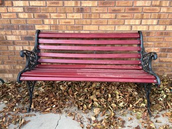 Traditional Wood And Iron Park Bench
