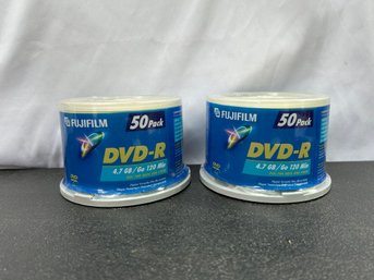 2 Unopened FujiFilm DVD-R 50 Packs