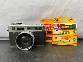 Yashica Electro 35 Camera With Yashinon-DX 1:17 45mm Lens And Kodak Film