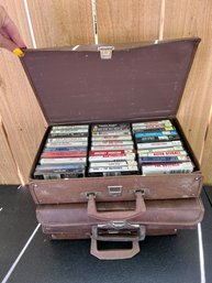 3 Carrying Cases Of Cassette Tapes - Willie Nelson, Molly Hatchet, Whitney Houston, And Many More