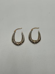 10k Yellow And White Gold Earrings