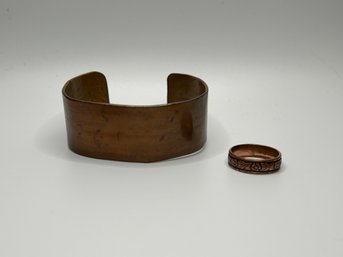 Copper Ring And Cuff Bracelet