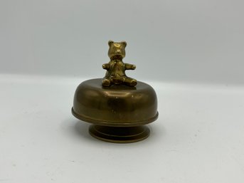 Solid Brass Teddy Bear Rotating Music Box