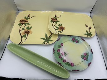 Weil Ware Plates, Hand Painted Plate, Olive Boat