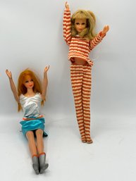 Vintage 1960s Barbie Doll Friends - Twist N Turn And Midge