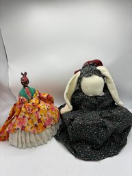 Dominican Doll And Homemade Rabbit Doll