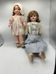 Rare Antique Dolls - 1 AA Products, The Other With Moveable Joints