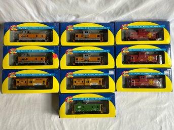 Athearn HO Scale Ready To Roll Cupola And Wide Vision Cabooses - D&RGW, UP, ATSF, BN