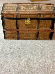Antique Dome Top Chest With Doll Parts