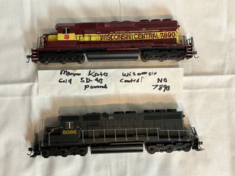 Kato SD40 HO Scale Powered Locomotives - Wisconsin Central And PRR